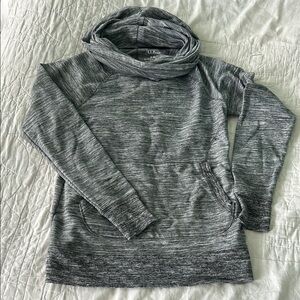 Gray Athletic Cowl Neck Sweater